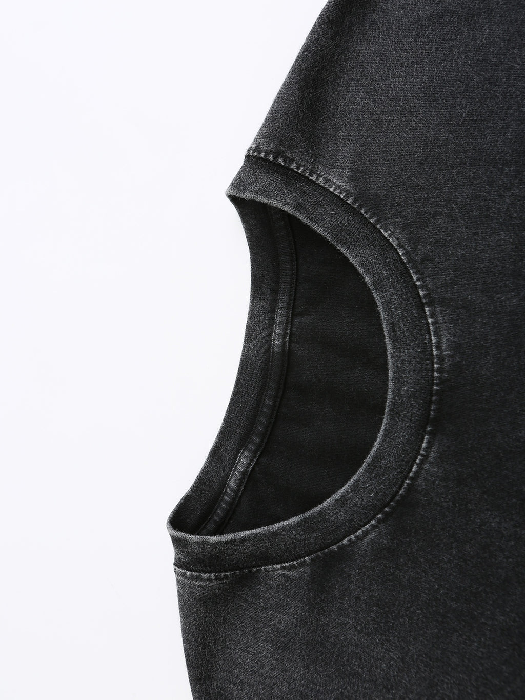 Close-up of soft, dark gray fabric with a slight stretch, perfect for casual wear and t-shirts.