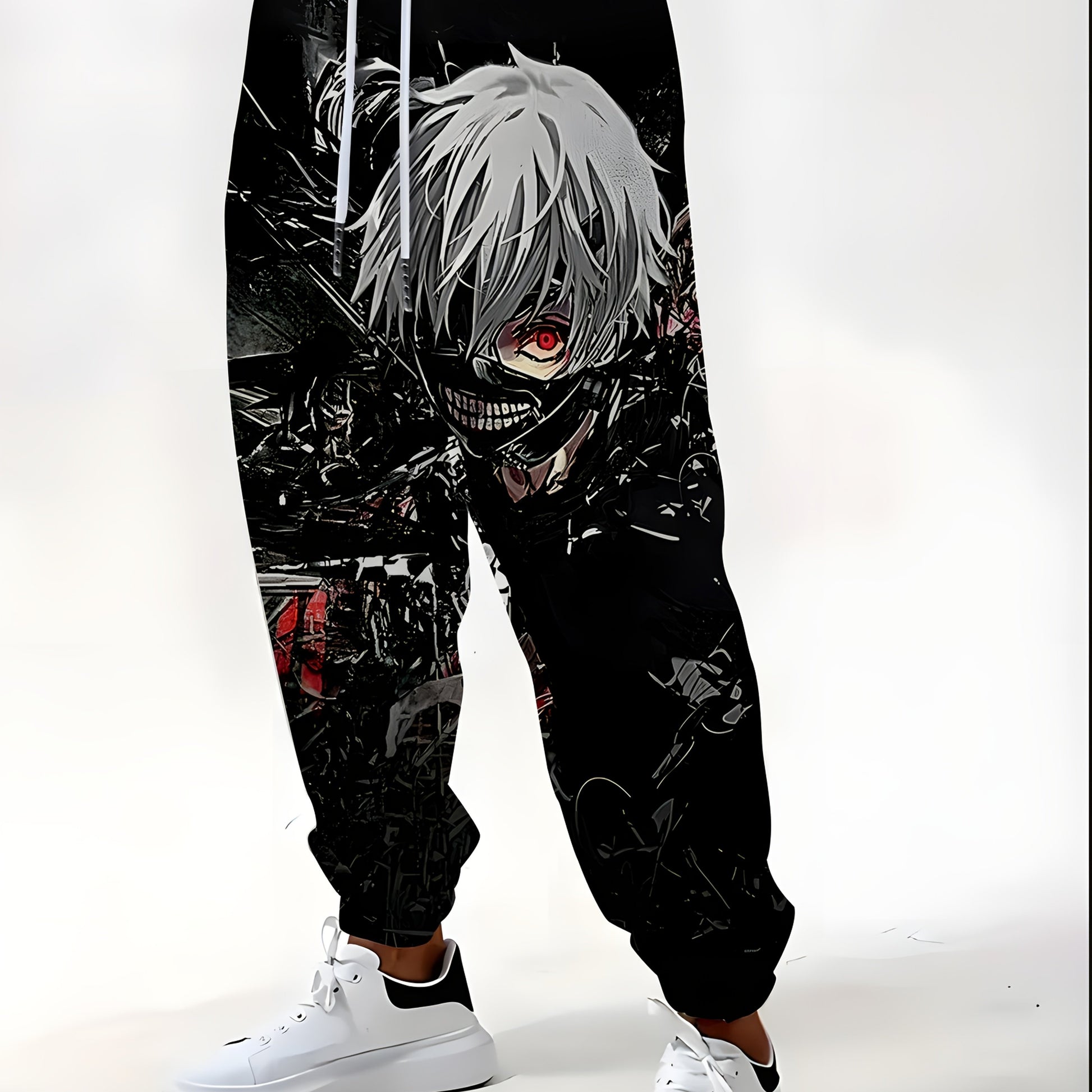 Men's 3D graphic jogger pants with cartoon design. Casual fit, drawstring waist, machine washable—perfect for streetwear, gym, or daily wear.