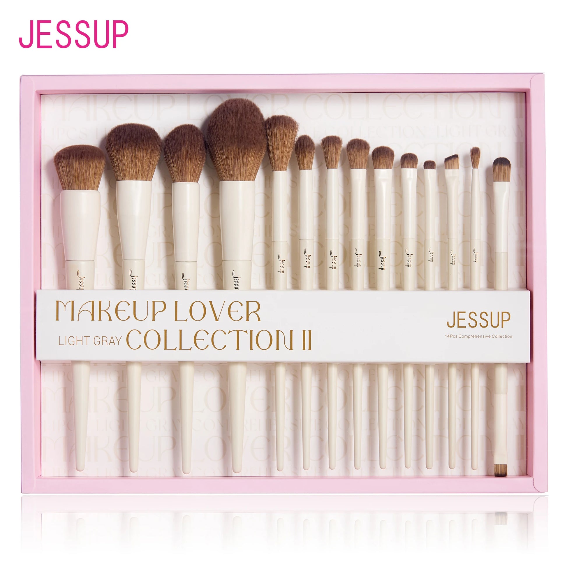 Jessup Makeup Brushes 14pcs, Makeup Brushes set Contour Foundation Powder Eyeshadow Highlight Blending Concealer Liner T336