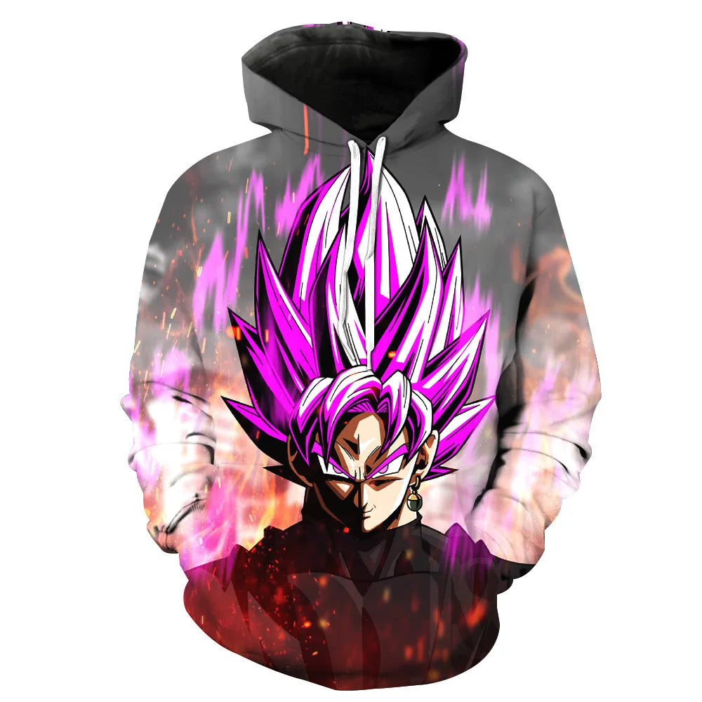 2024 3D New Anime Dragon Ball Printed Sweater Series Pullover Generation Tide Brand Hoodie Gift Pink Goku