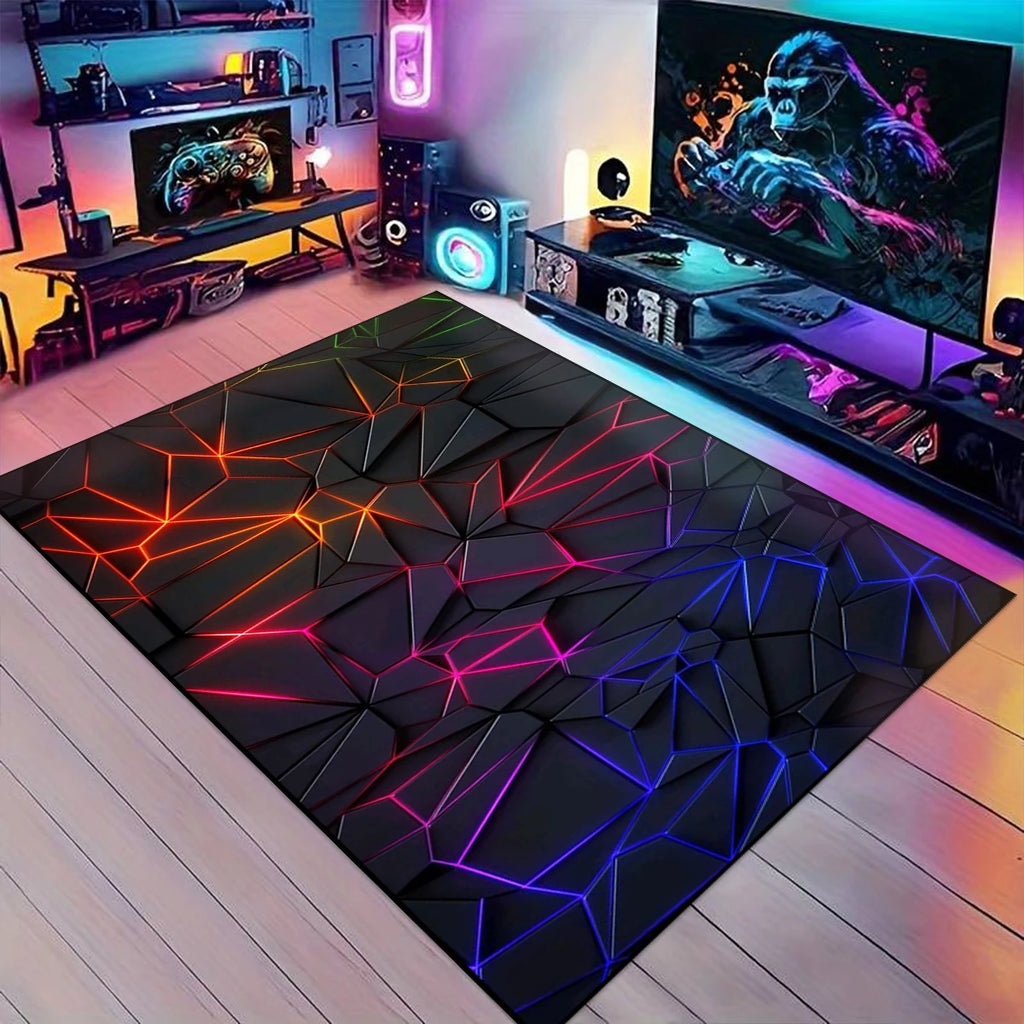 Gaming Mats Bedroom Rug Gamer Carpet Non-slip Wear-resistant Living Room Floor Mat American Laser Light Large Size Study Rug 양탄자