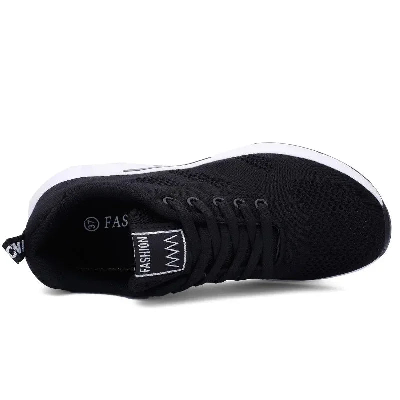 Black anime and more summer women's sneakers with air cushion design, perfect for sports and casual wear.