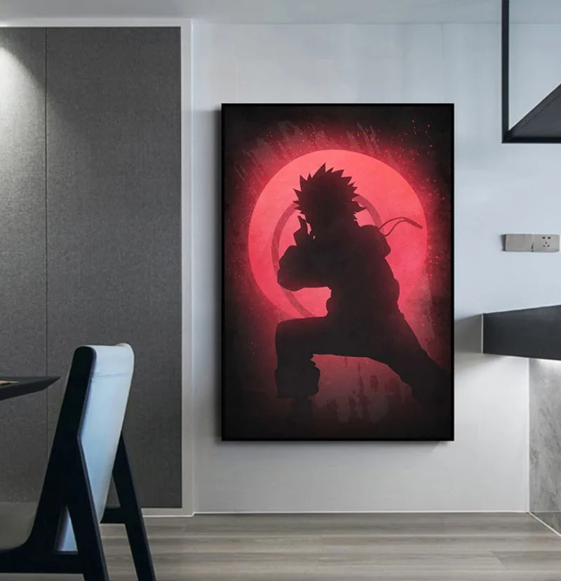 Anime Character Outline Series Poster Print Canvas Art Pictures Home for Living Room and Bedroom Wall Decor Frameless Painting