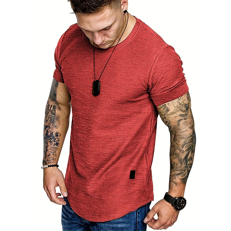 Mens Short Sleeve T-Shirts Crew Neck Casual Shirt Summer Basic Lightweight Fashion Active T Shirts Sports Running Shirt