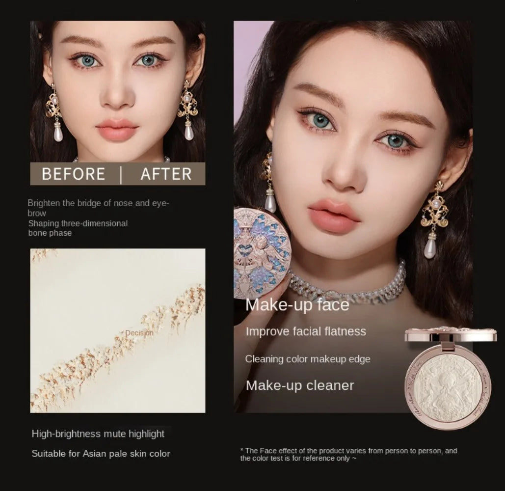 The Flower Knows Little Angel Collection Relief Highlight Face Powder iluminador Makeup Contour Highlighter Palette 8g/0.3Fl.oz