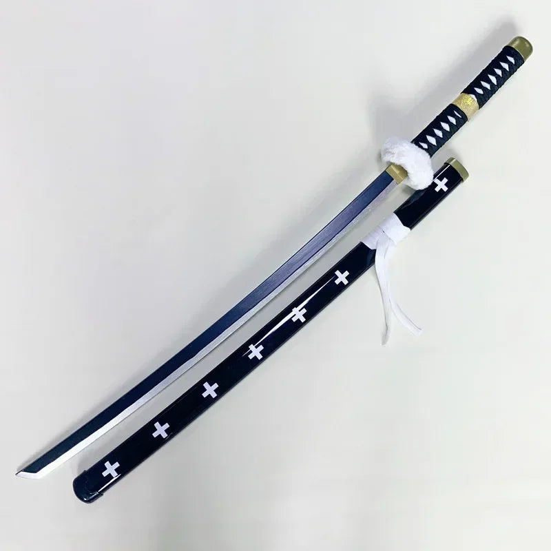 104cm Zoro Katana Sandai Kitetsu Sword Blade Anime Cosplay Prop Ninja Knife Real Full Size Japanese Katana Samurai Sabre Kid Toy