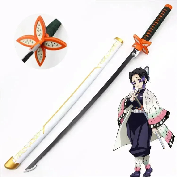 104cm Demon Slayer Katana Sword Kimetsu No Yaiba Anime Cosplay Prop Ninja Knife Real Size Japanese Katana Samurai Sabre Kid Toys