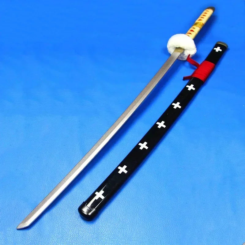 104cm Zoro Katana Sandai Kitetsu Sword Blade Anime Cosplay Prop Ninja Knife Real Full Size Japanese Katana Samurai Sabre Kid Toy