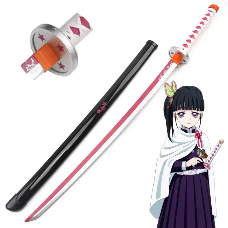 104cm Demon Slayer Katana Sword Kimetsu No Yaiba Anime Cosplay Prop Ninja Knife Real Size Japanese Katana Samurai Sabre Kid Toys
