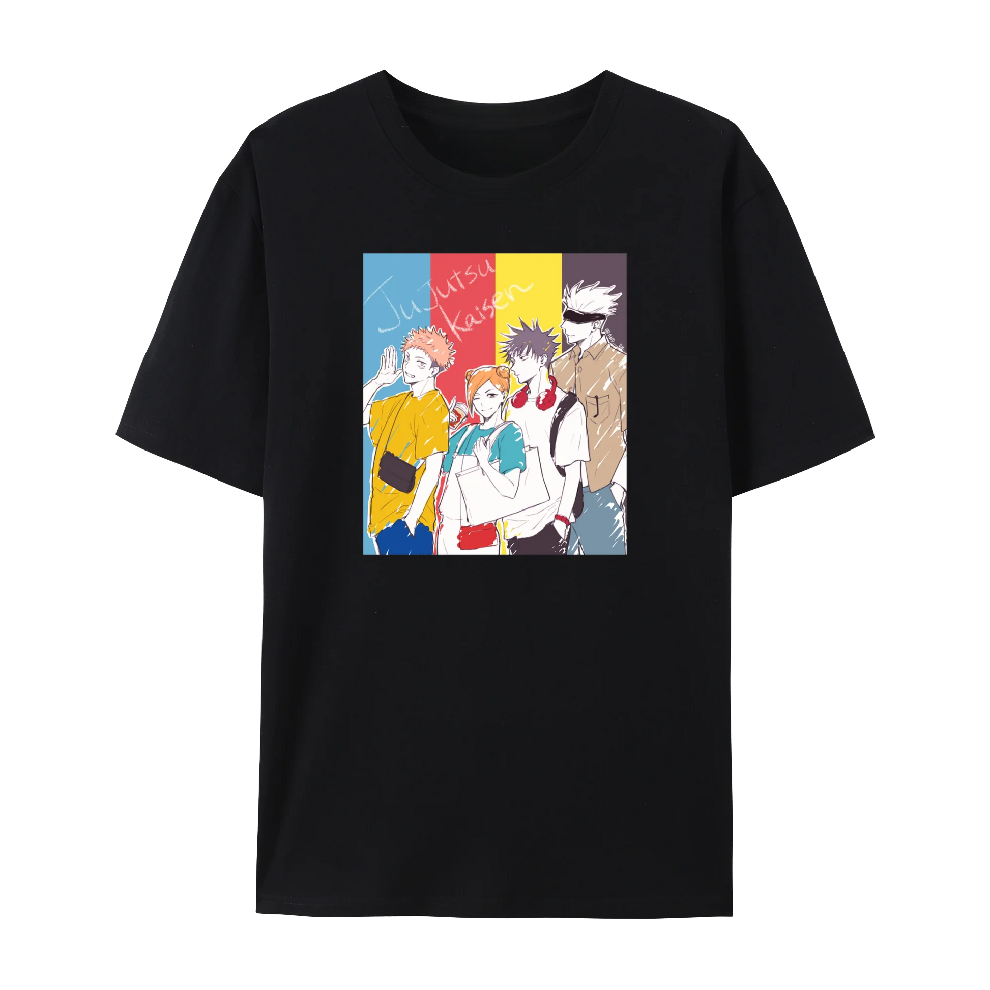 Jujutsu Anime Kaisen JJK's Characters Graphic Cotton T-Shirt,Japanese Anime Unisex Short Sleeve Crewneck Shirt