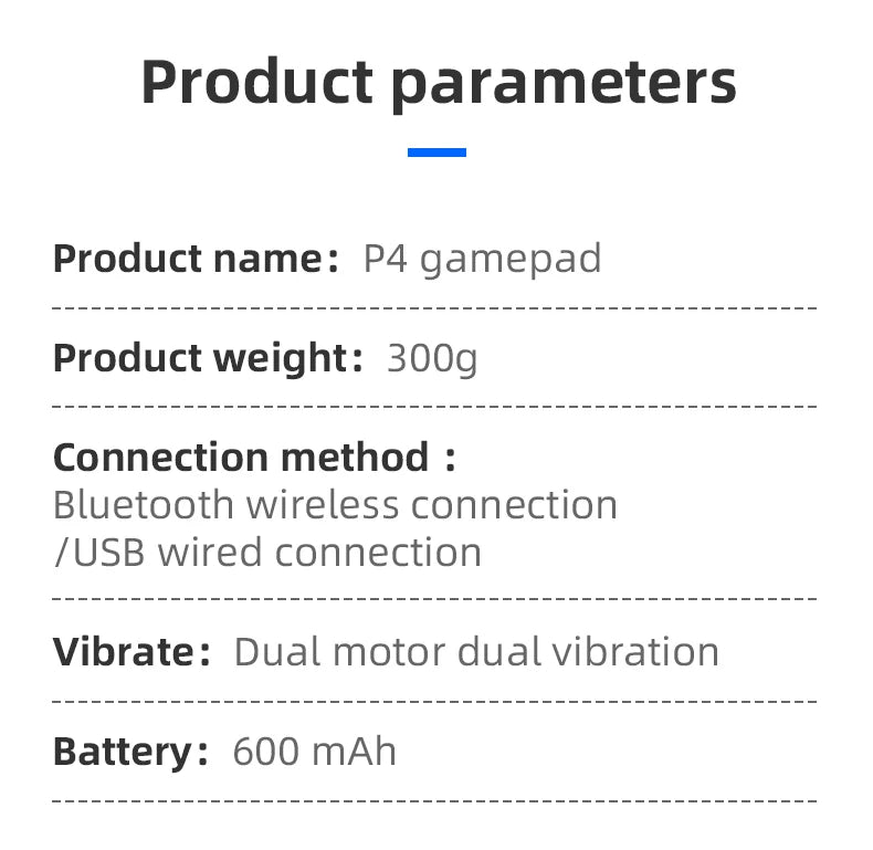 Game Controller for PS4/Slim/Pro Wireless Gamepad For PC Dual Vibration Joystick For IOS/Android