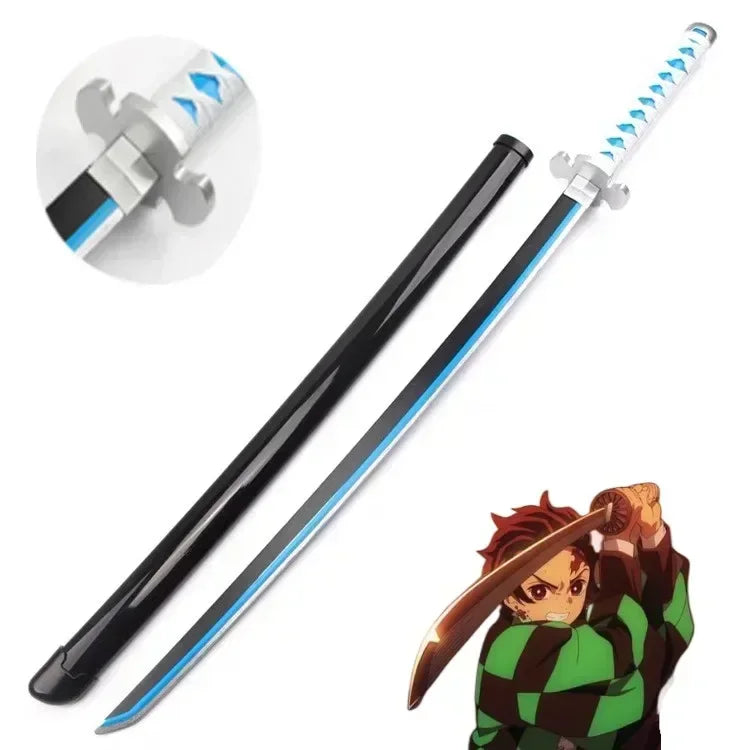 104cm Demon Slayer Katana Sword Kimetsu No Yaiba Anime Cosplay Prop Ninja Knife Real Size Japanese Katana Samurai Sabre Kid Toys