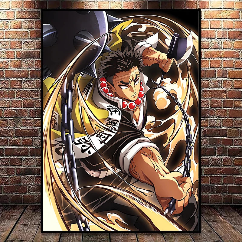 Japanese Anime Demon Slayer Wall Art Poster Nezuko And Tanjiro Home Decor Prints Living Room Bedroom Canvas Painting Mural Gifts
