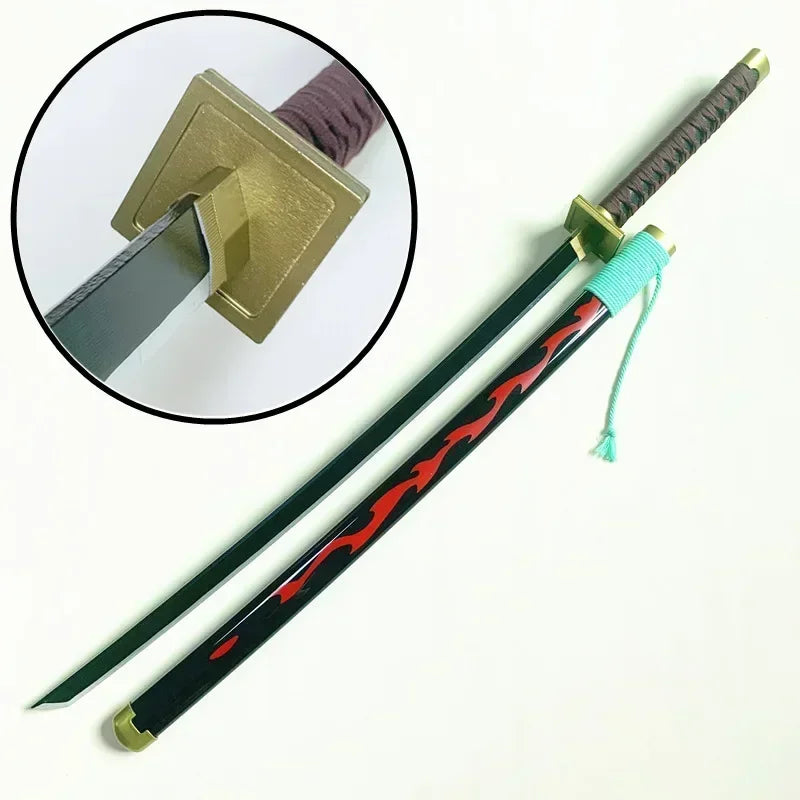 104cm Zoro Katana Sandai Kitetsu Sword Blade Anime Cosplay Prop Ninja Knife Real Full Size Japanese Katana Samurai Sabre Kid Toy