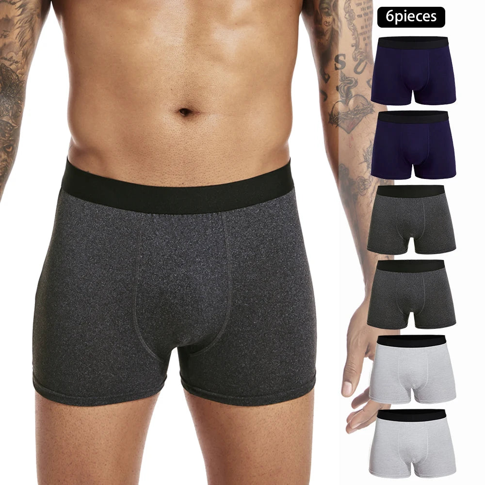 6pcs Pack Boxer Shorts Men Brand Fashion Style Panties Underwear for Man And Underpants Homme Luxury Set Box Slips Briefs Male