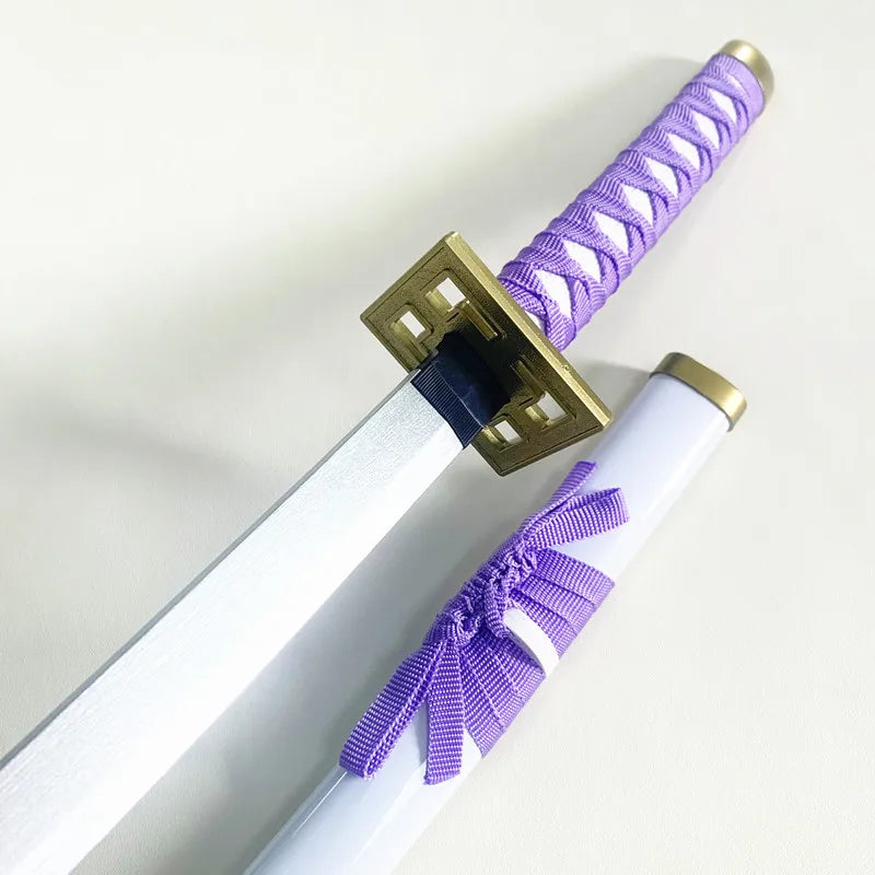 104cm Bleach Katana Sword Bamboo Blade Anime Bleach Byakuya Cosplay Prop Real Size Japanese Samurai Sword Ninja Katana Kid Toy