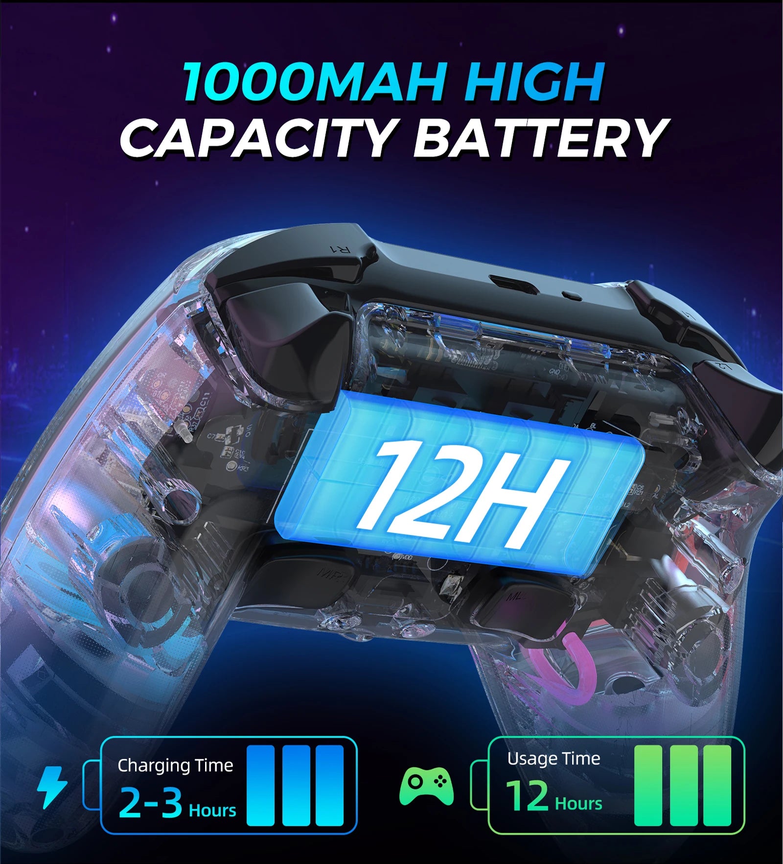 IINE Bastet Wireless Controller Compatible with PS4/Switch/PC/Android/IOS Hall Effect Joystick & Trigger With Touch Pad