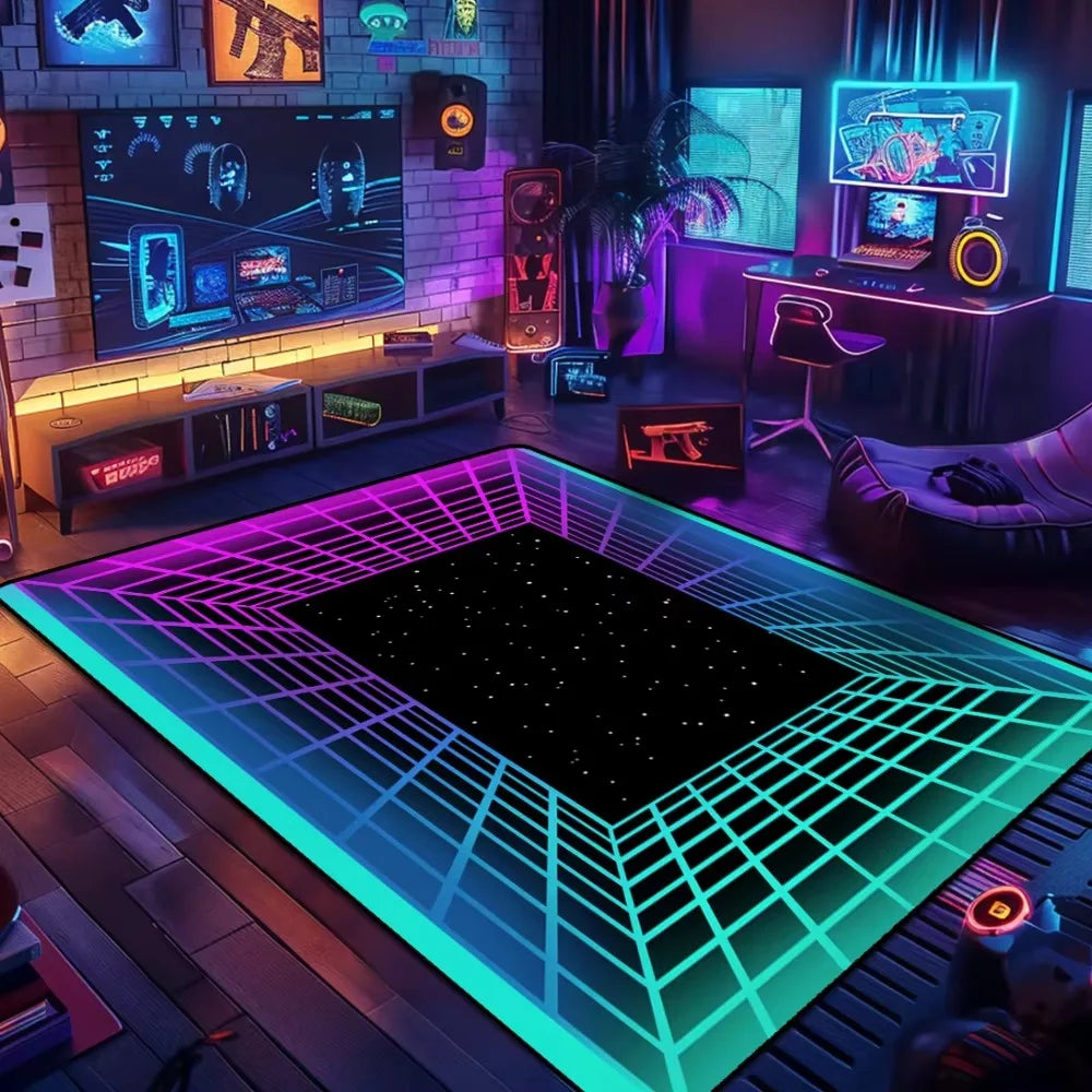 Gaming Mats Bedroom Rug Gamer Carpet Non-slip Wear-resistant Living Room Floor Mat American Laser Light Large Size Study Rug 양탄자
