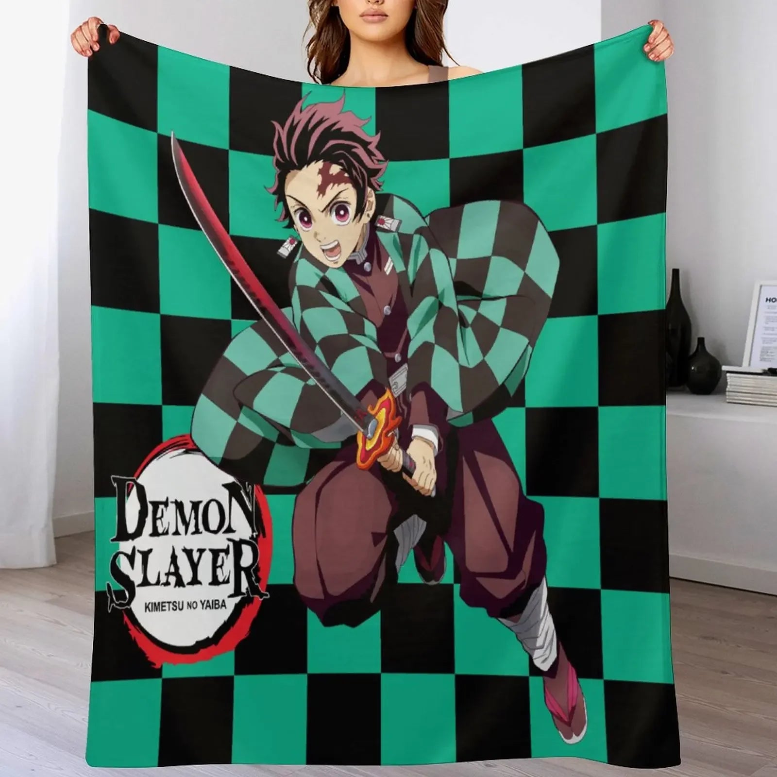 Demon Antistatic Soft Blankets & Throws Blanket Slayer Fluffy Decorative Anime Custom Fleece