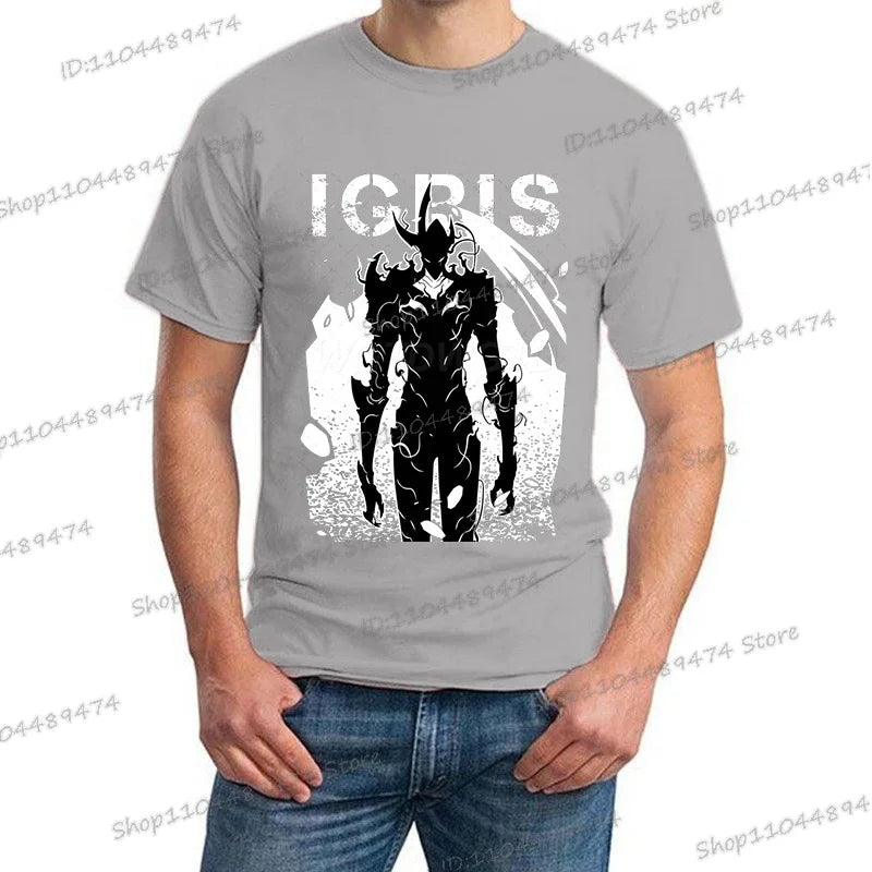 New Summer Men's Anime Solo Leveling Tee Tops Short Sleeve Man T-Shirt Fashion Street Unisex Tees Solo Leveling Tshirt Clothing