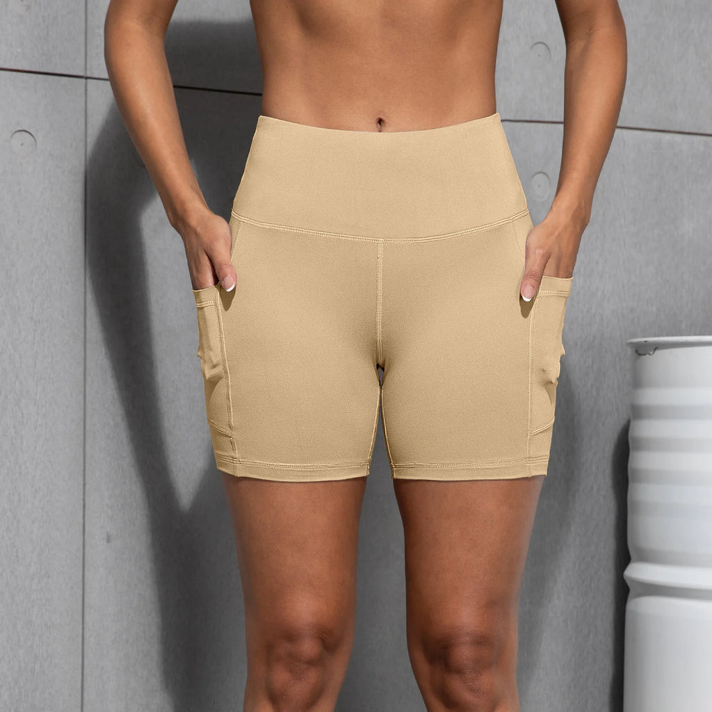 Women Sports Pocket Shorts Leggings Suitable For Running Fitness Cycling Gym leisure High Waist Quick Drying Yoga Shorts