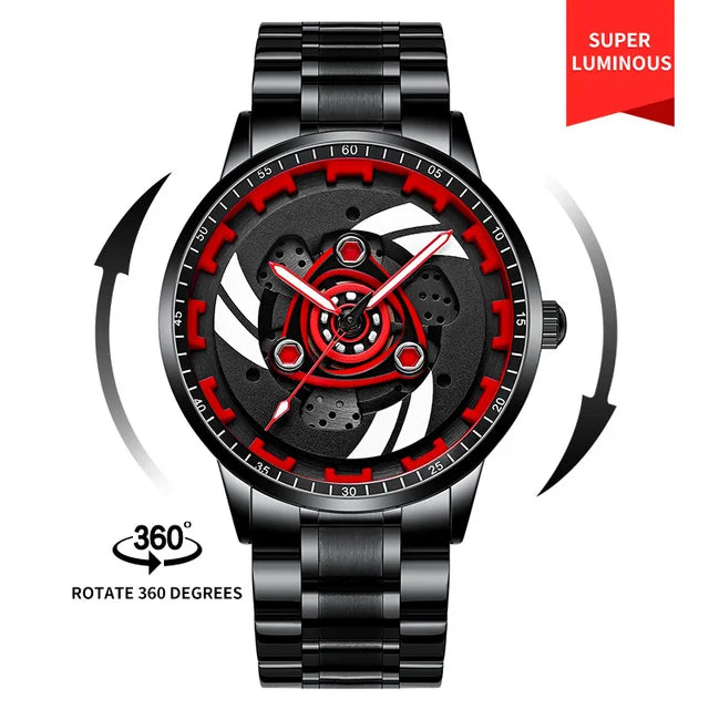 Kaleidoscope Sharingan Rotary Dial Watch 3D Japanese Anime Dial Quartz Men's Watch Top Brand Luxury Waterproof Fashion Men Watch