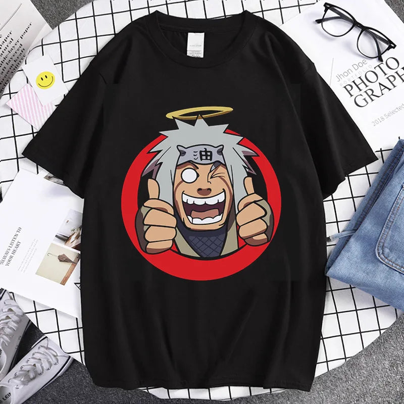 Naruto Animation Derivatives Hatake Kakashi Printed Short Sleeve T-Shirt Men's and Women's 2025 Summer Fashion Casual Cotton Top