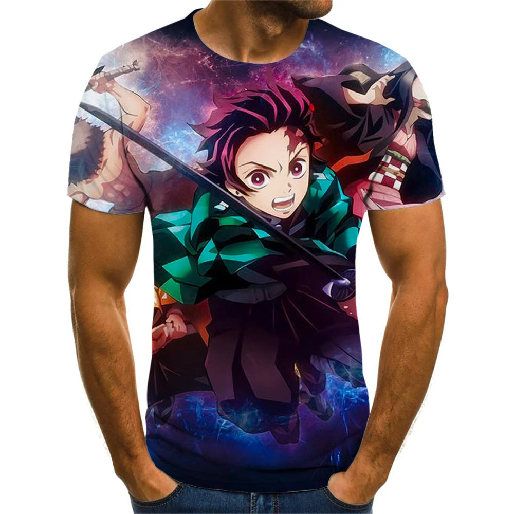 Demon Slayer 3D Print T-shirt Men Women Summer Fashion Casual Short Sleeved Unisex Harajuku Streetwear Oversized T Shirt