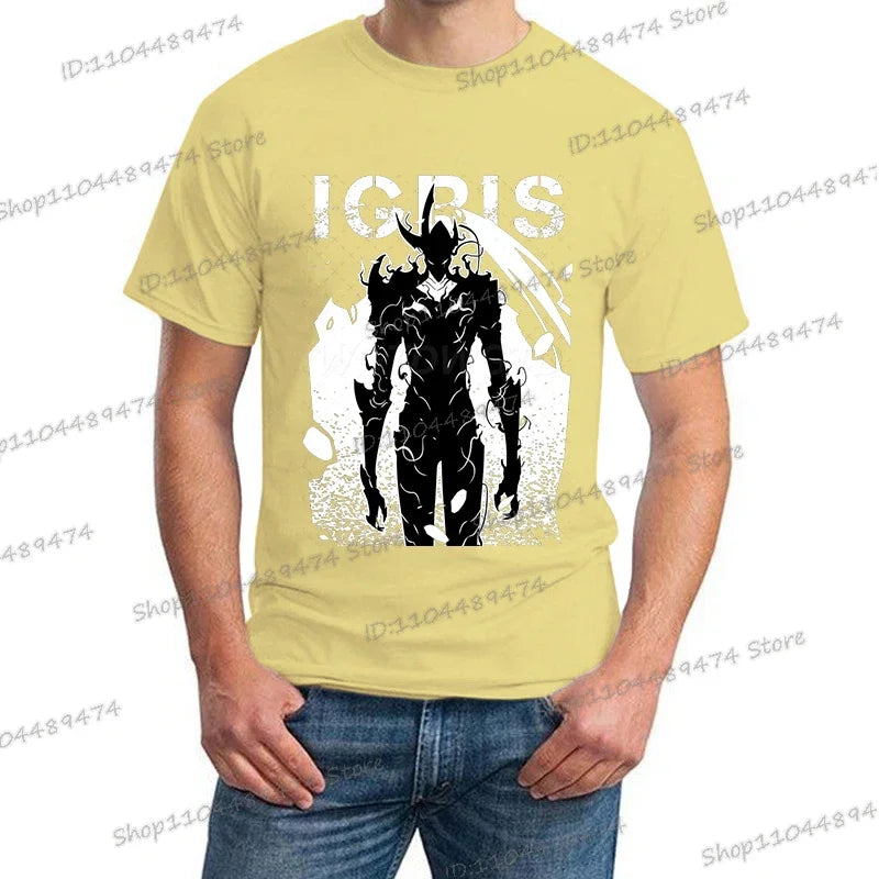 New Summer Men's Anime Solo Leveling Tee Tops Short Sleeve Man T-Shirt Fashion Street Unisex Tees Solo Leveling Tshirt Clothing