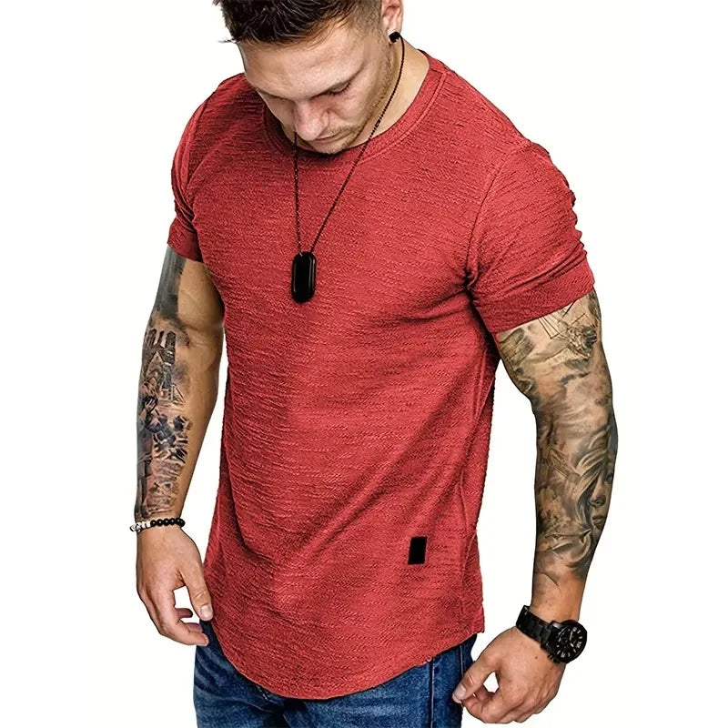 Mens Short Sleeve T-Shirts Crew Neck Casual Shirt Summer Basic Lightweight Fashion Active T Shirts Sports Running Shirt