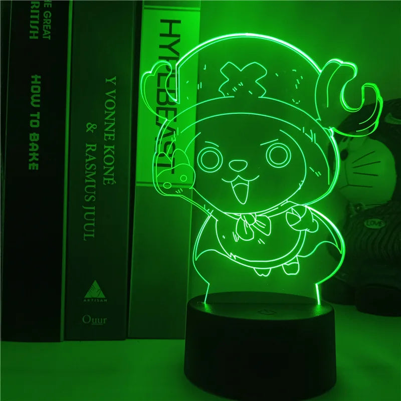 Anime ONE PIECE Led Acrylic Stand Kids Night Light Zoro Luffy Nami Action Figure for Child Bedroom Decoration Desk 3d Lamp Gift