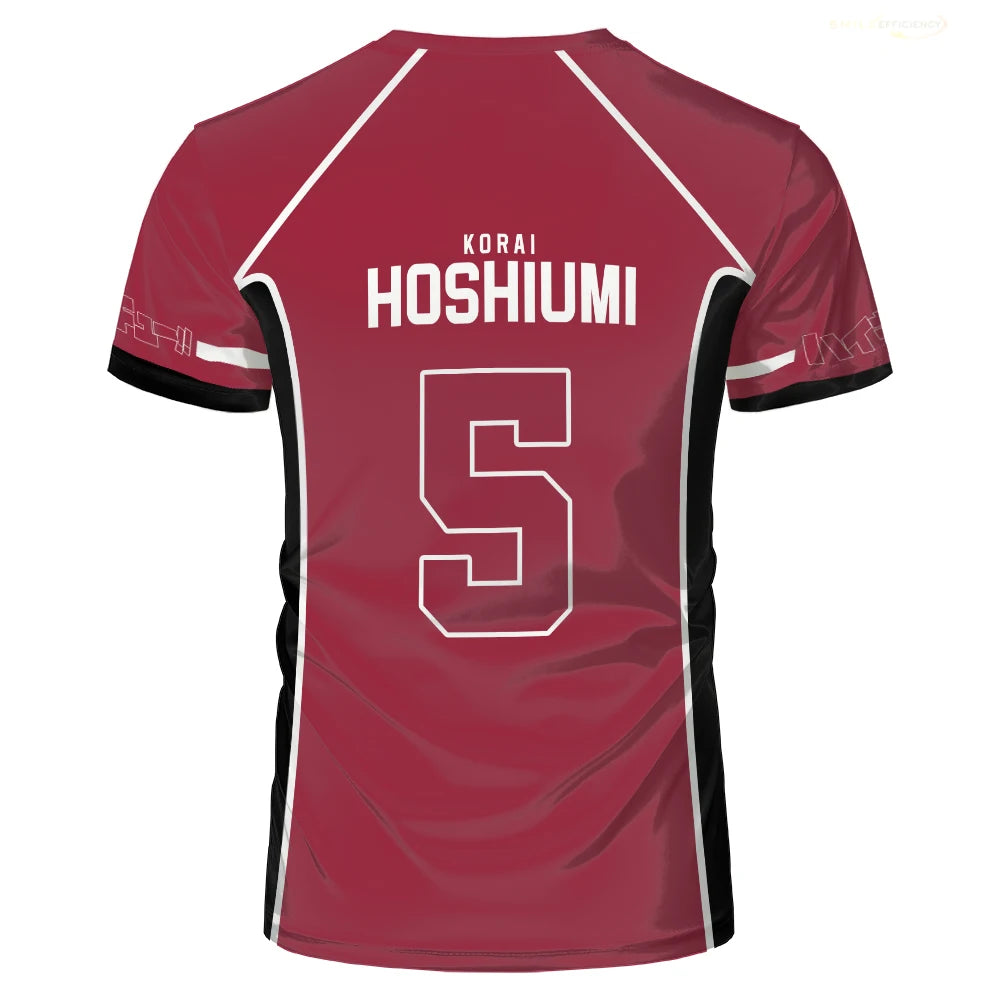 Janpan Anime Haikyuu Fukurodani Red Cosplay T-shirts Cartoon Costume Men's T Shirt Karasuno High School Boys Volleyball Jerseys