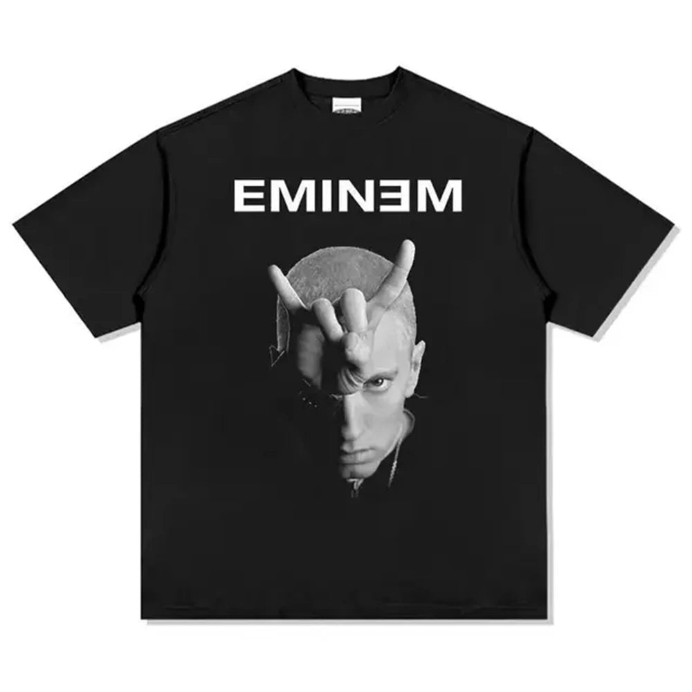 2024 Rapper Eminem T Shirt Women Men Fashion T-shirts Hip Hop Tops Tees Loose Rock Camisetas Boy Tees Summer New Unisex 82922