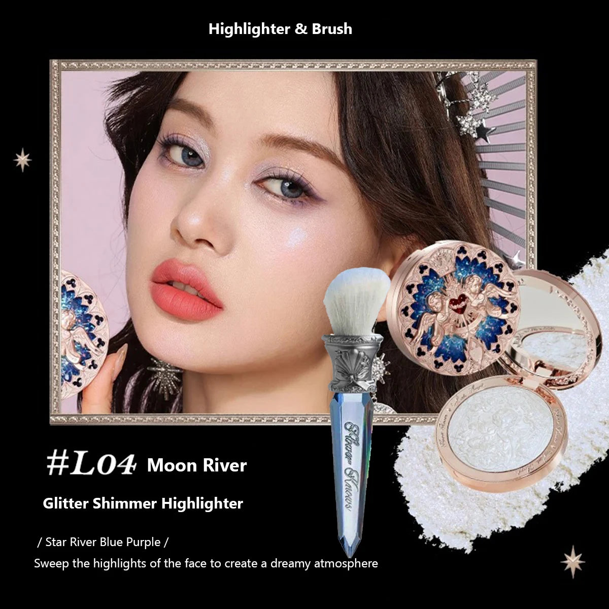 The Flower Knows Little Angel Collection Relief Highlight Face Powder iluminador Makeup Contour Highlighter Palette 8g/0.3Fl.oz