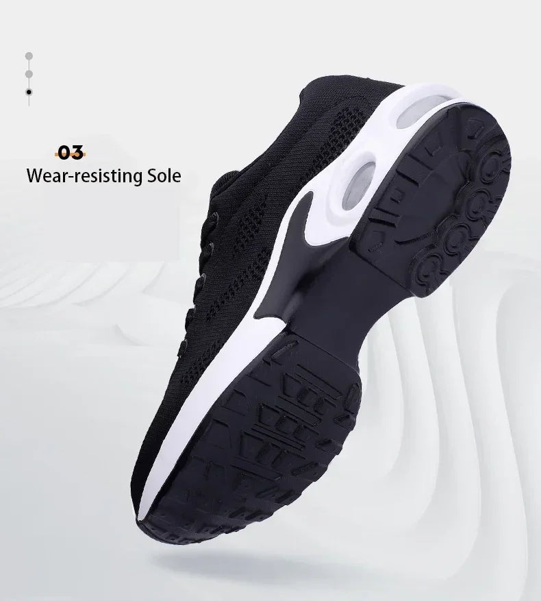 Black anime and more summer women's sneakers with air cushion design, perfect for sports and casual wear.