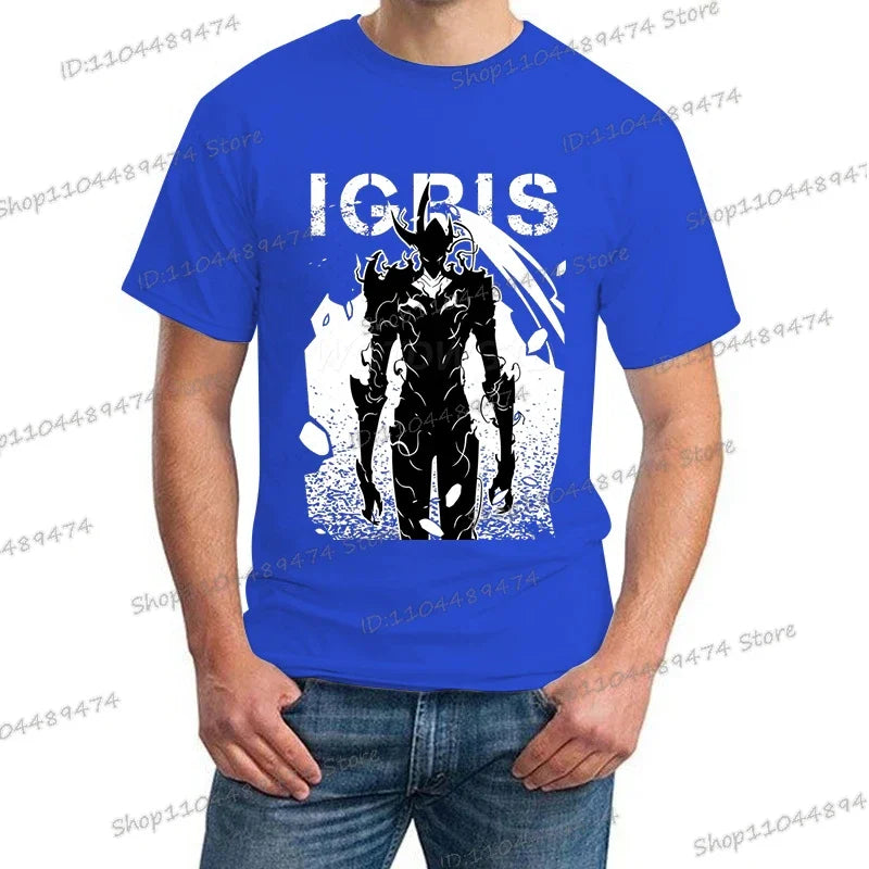 New Summer Men's Anime Solo Leveling Tee Tops Short Sleeve Man T-Shirt Fashion Street Unisex Tees Solo Leveling Tshirt Clothing