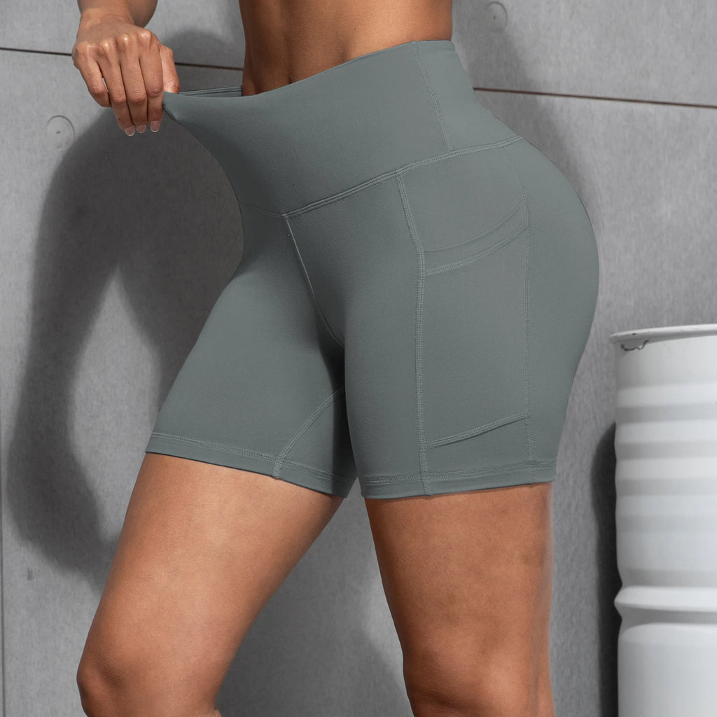 Women Sports Pocket Shorts Leggings Suitable For Running Fitness Cycling Gym leisure High Waist Quick Drying Yoga Shorts