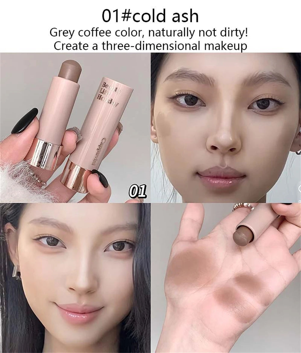 Moisturizing Matte Concealer Contour Stick Smooth Lasting 3D Nose Shadow Waterproof Face Highlight Brighten Contour Makeup