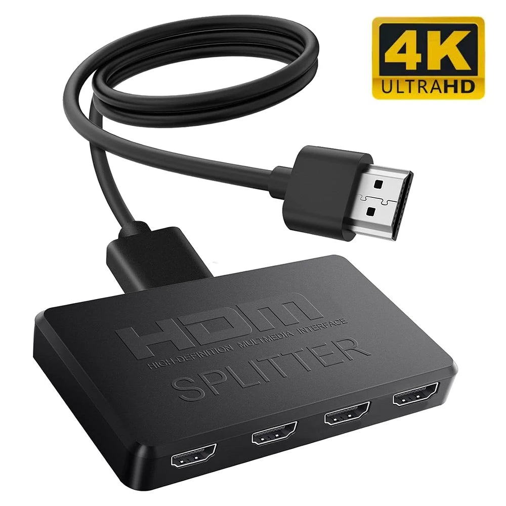 1 in 4 out 4K 2K HDMI-compatible Splitter for Xbox PS4 DVD PC Laptop 4x1 HDTV Switch HDMI-compatible Adapter HD Video Switcher