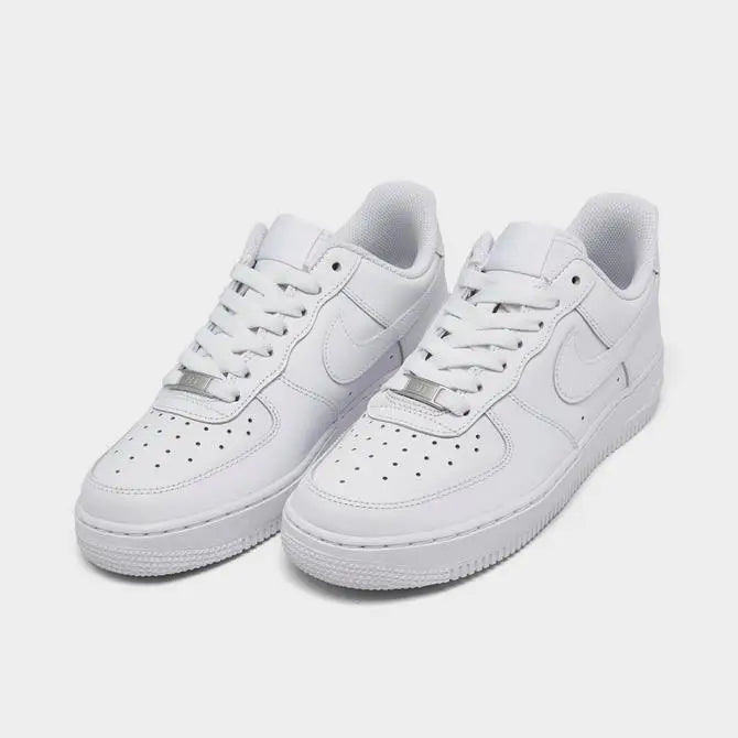 Nike Air Force 1 Low women's casual shoes in white, featuring a sleek design and classic silhouette.