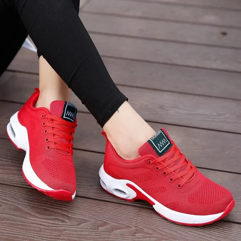 Black anime and more summer women's sneakers with air cushion design, perfect for sports and casual wear.