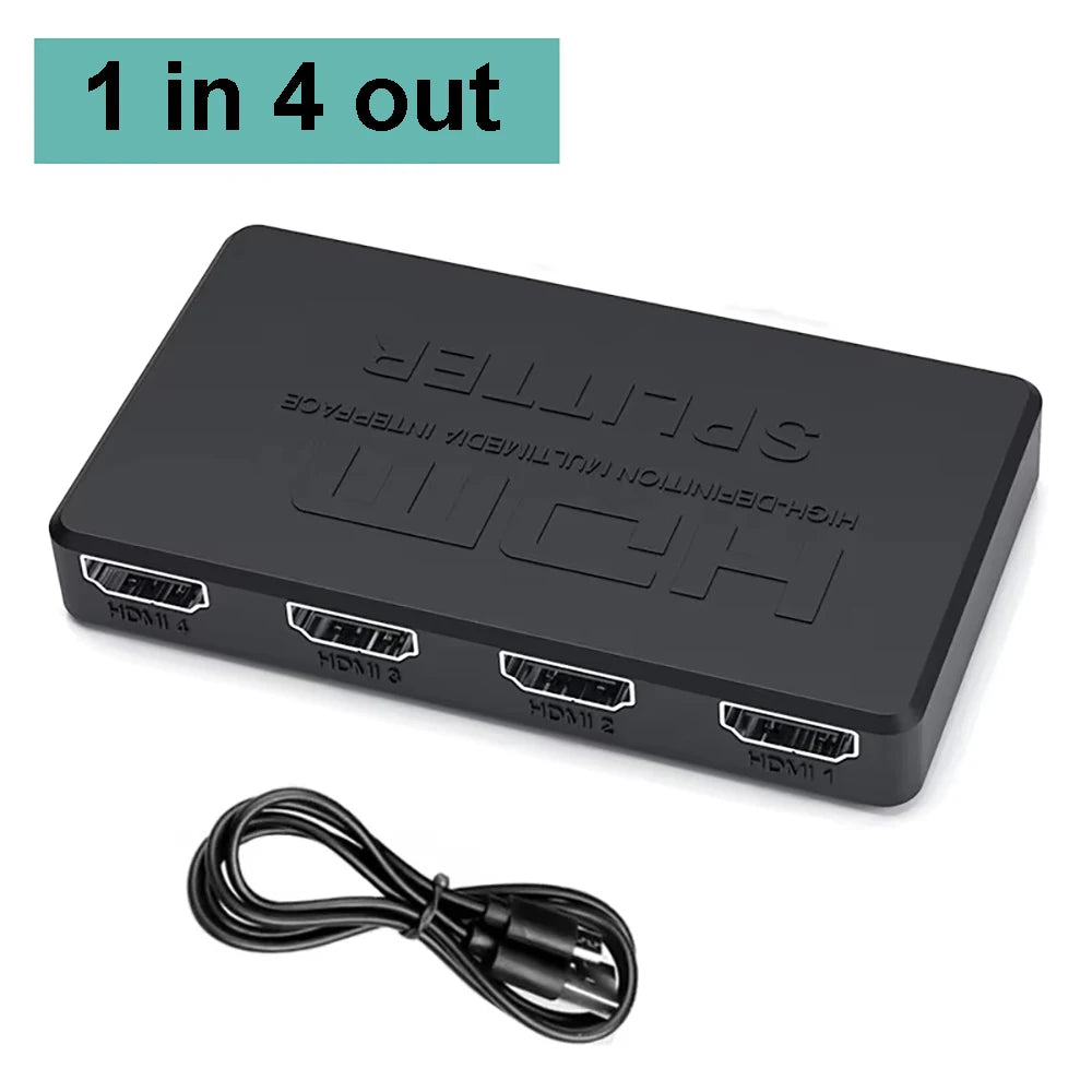 1 in 4 out 4K 2K HDMI-compatible Splitter for Xbox PS4 DVD PC Laptop 4x1 HDTV Switch HDMI-compatible Adapter HD Video Switcher