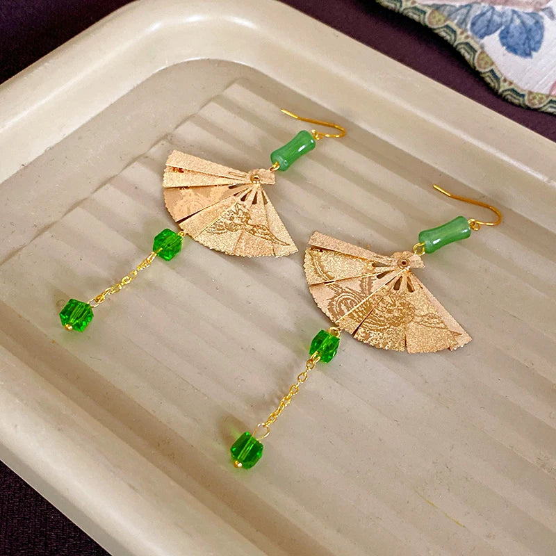 Lily Of The Valley Leaf Water Drop Resin Dangle Earrings For Women Partysu New In Earring Hook Vintage Fashion Cheongsam Jewelr