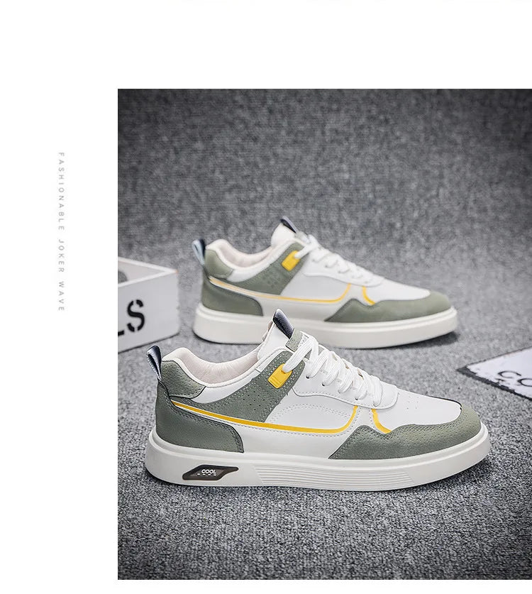 Oulylan Anti-slip Ventilate Leather Board Shoes Trendy Male Outdoor Sports Footwear Spring Comfortable Casual Versatile Sneakers