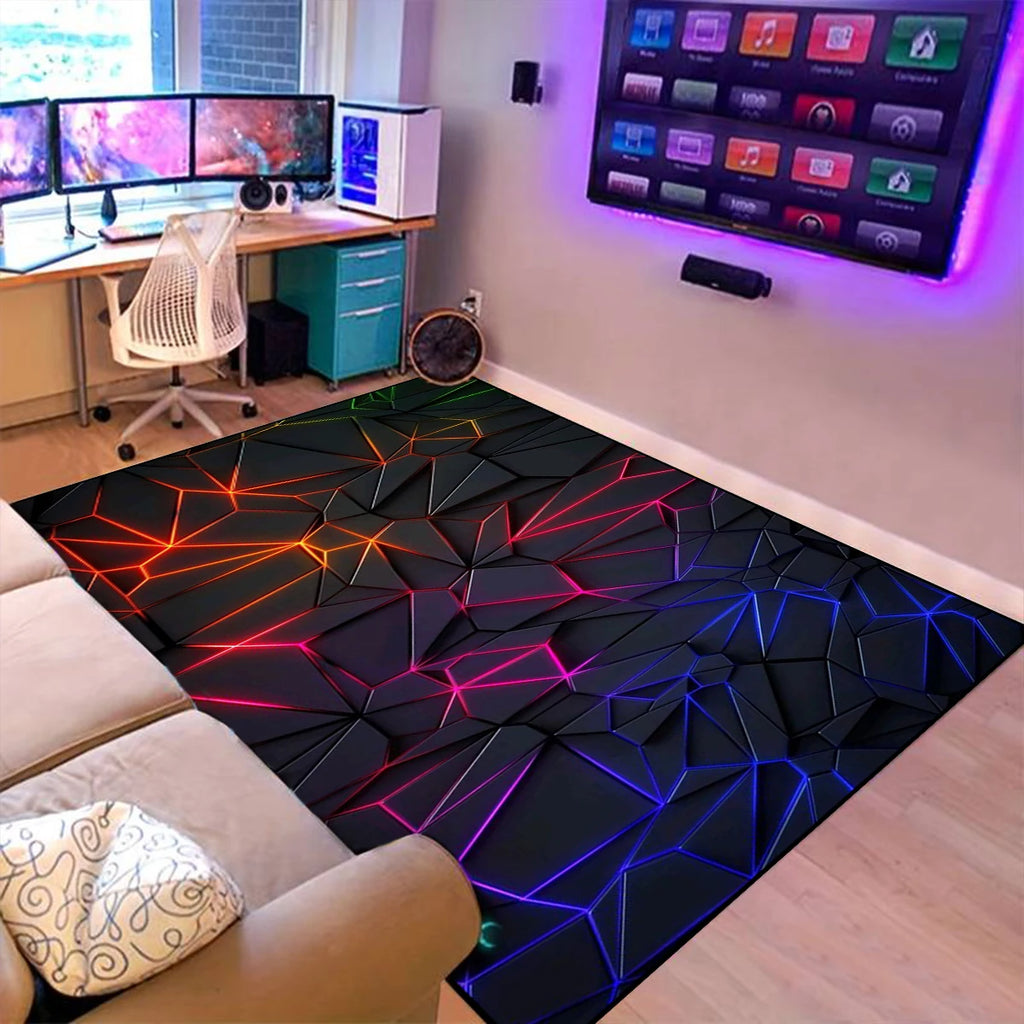 Gaming Mats Bedroom Rug Gamer Carpet Non-slip Wear-resistant Living Room Floor Mat American Laser Light Large Size Study Rug 양탄자