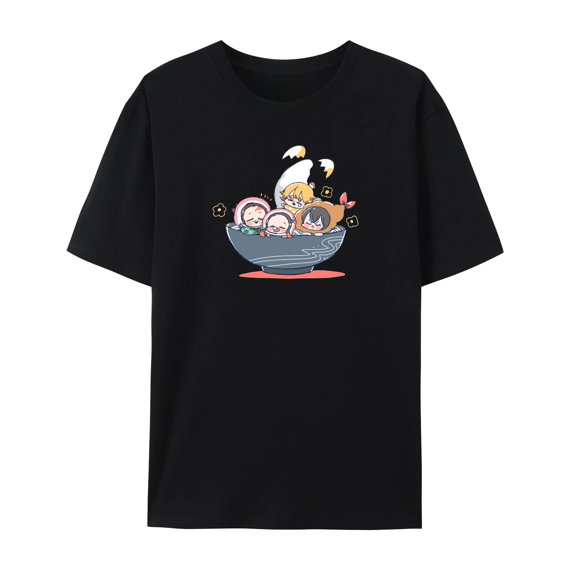 Demon Japanese Anime Slayer Unisex Short Sleeve Crewneck Shirt,Tanjiro & Nezuko Graphic Cotton T-Shirt