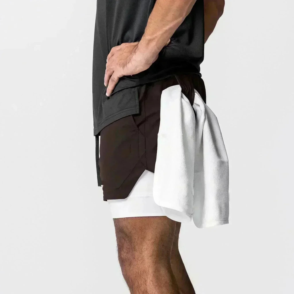 Summer New Black Five-leaf Clover Printed Men's and Women's Shorts Double-layer Loose Sports and Casual Pants for Beach Fitness