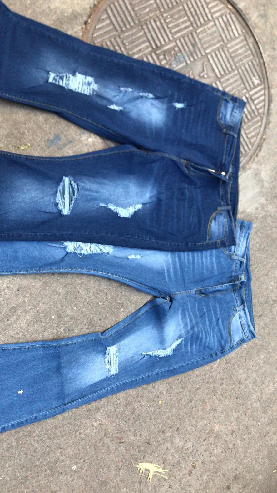 Denim Flare Pants Women Hole Jeans Boot Cut High Waist Stretch Pockets Distressed Washed Streetwear 2025 Floor Length Trousers