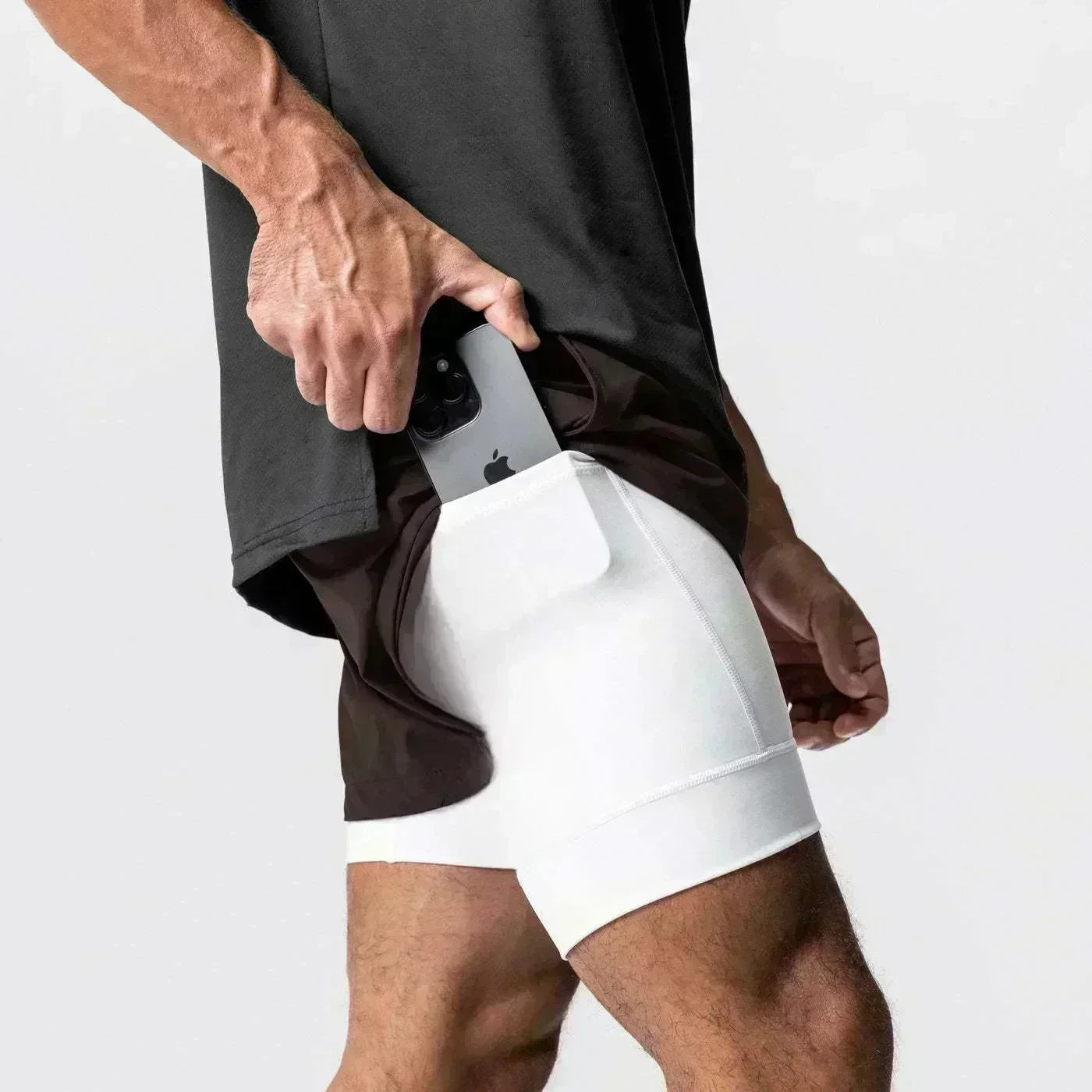 Summer New Black Five-leaf Clover Printed Men's and Women's Shorts Double-layer Loose Sports and Casual Pants for Beach Fitness