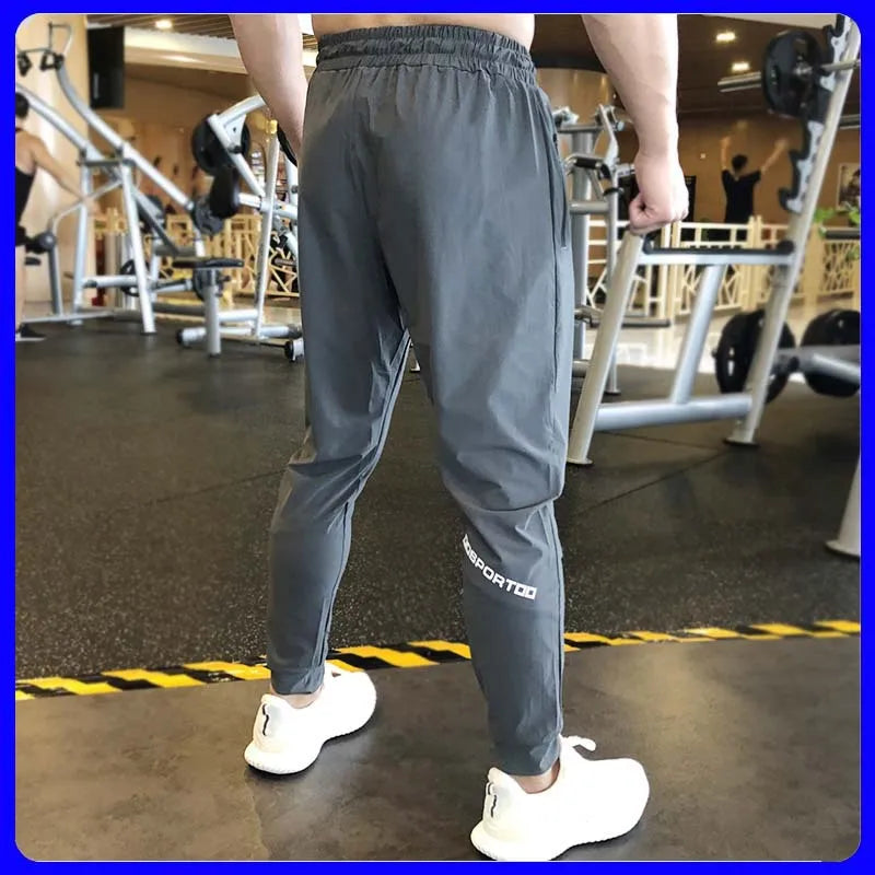 Running Sports Pants Casual Super Elastic Breathable Sweat-absorbing Quick-drying Ice Tow Pants Loose Straight Training Fitness